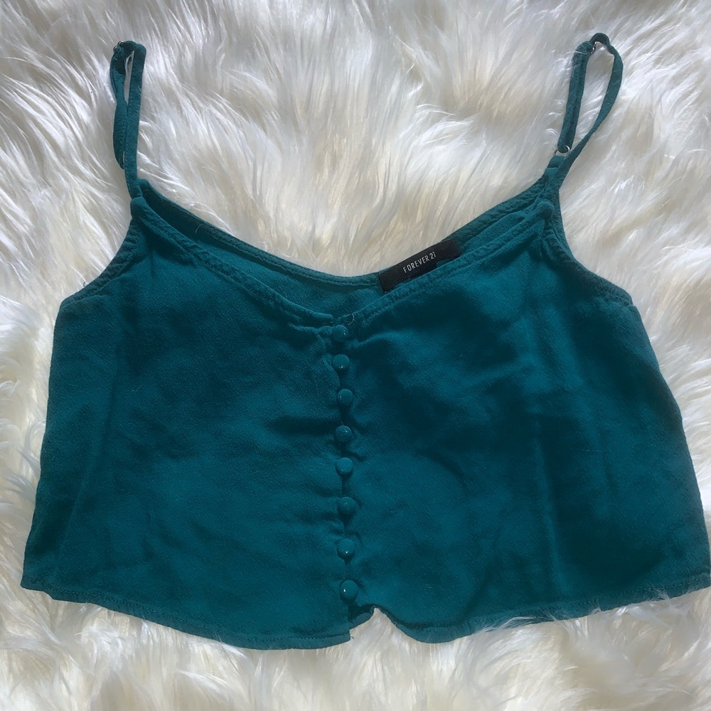 Dark Green cropped tank top